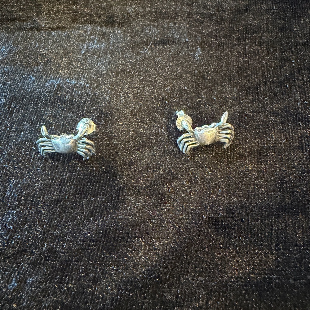 Sterling Silver Crab Earrings